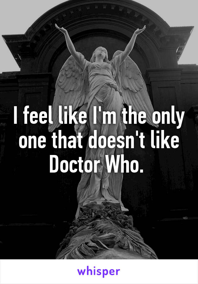 I feel like I'm the only one that doesn't like Doctor Who. 