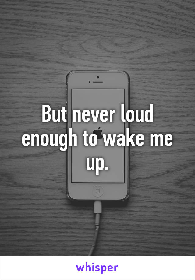 But never loud enough to wake me up.