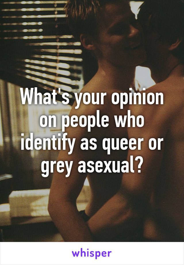 What's your opinion on people who identify as queer or grey asexual?