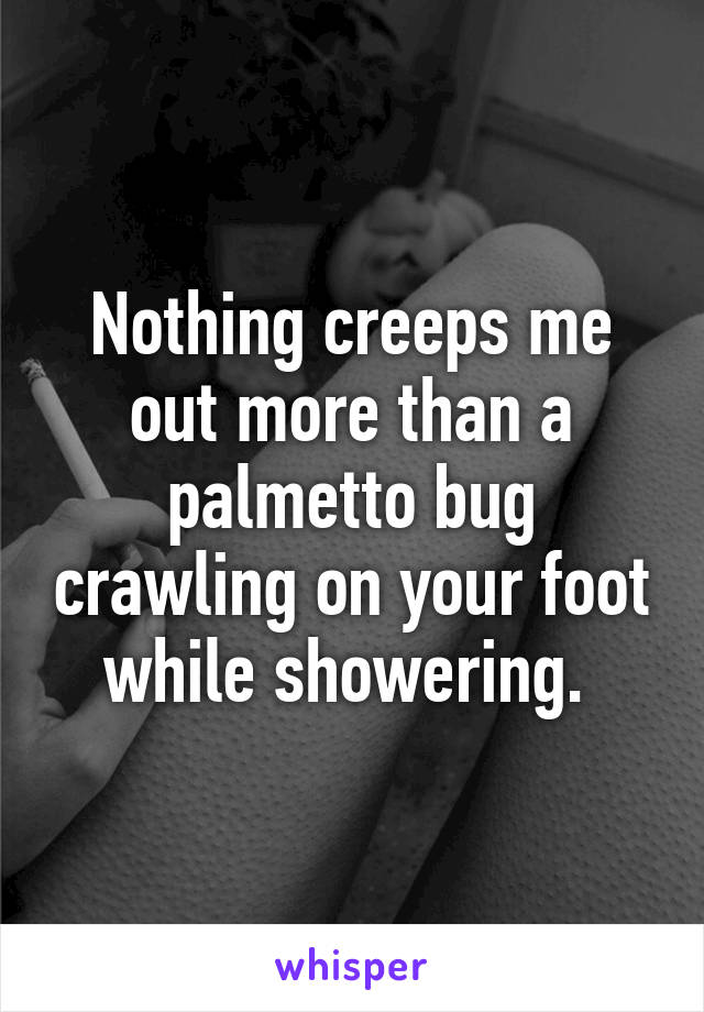 Nothing creeps me out more than a palmetto bug crawling on your foot while showering. 