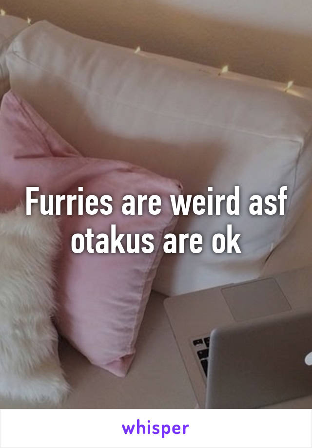 Furries are weird asf otakus are ok