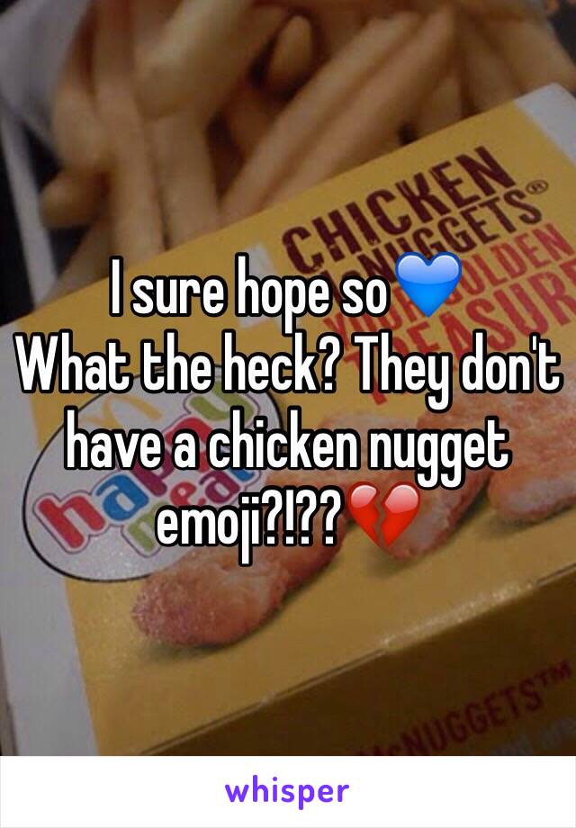 I sure hope so💙
What the heck? They don't have a chicken nugget emoji?!??💔