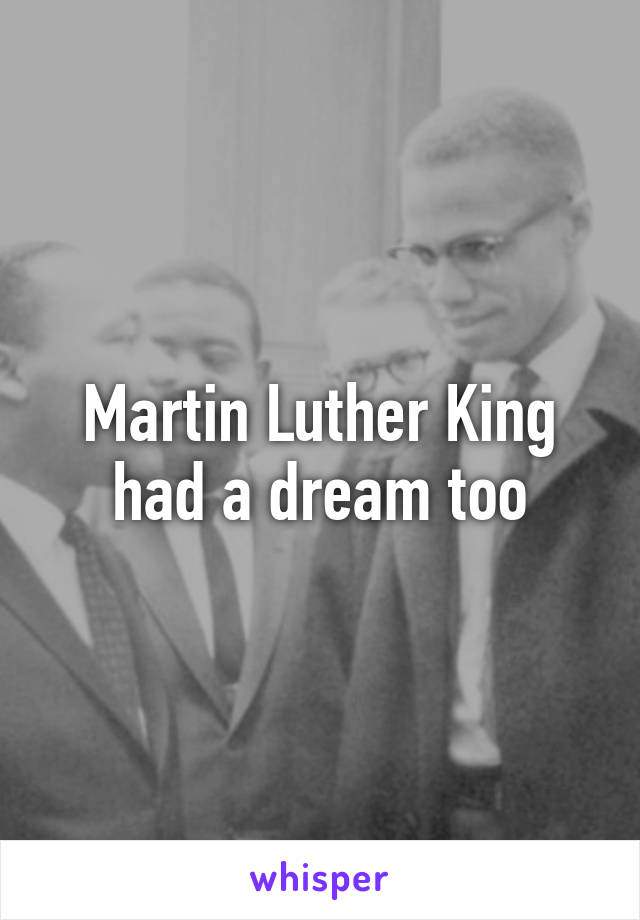 Martin Luther King had a dream too