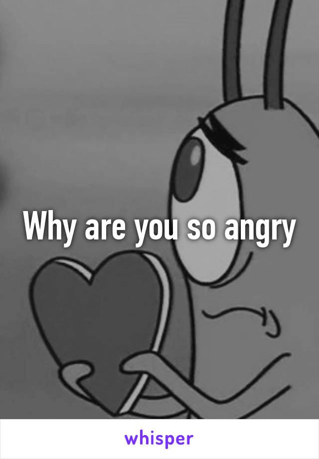 Why are you so angry
