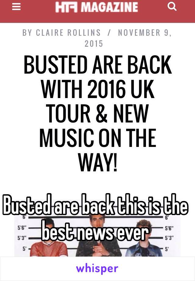Busted are back this is the best news ever
