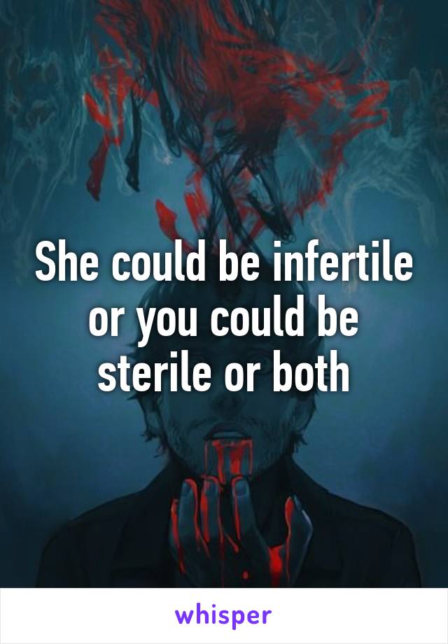 She could be infertile or you could be sterile or both