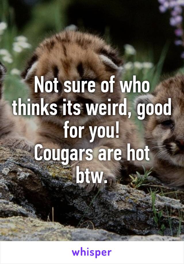 Not sure of who thinks its weird, good for you!
Cougars are hot btw.