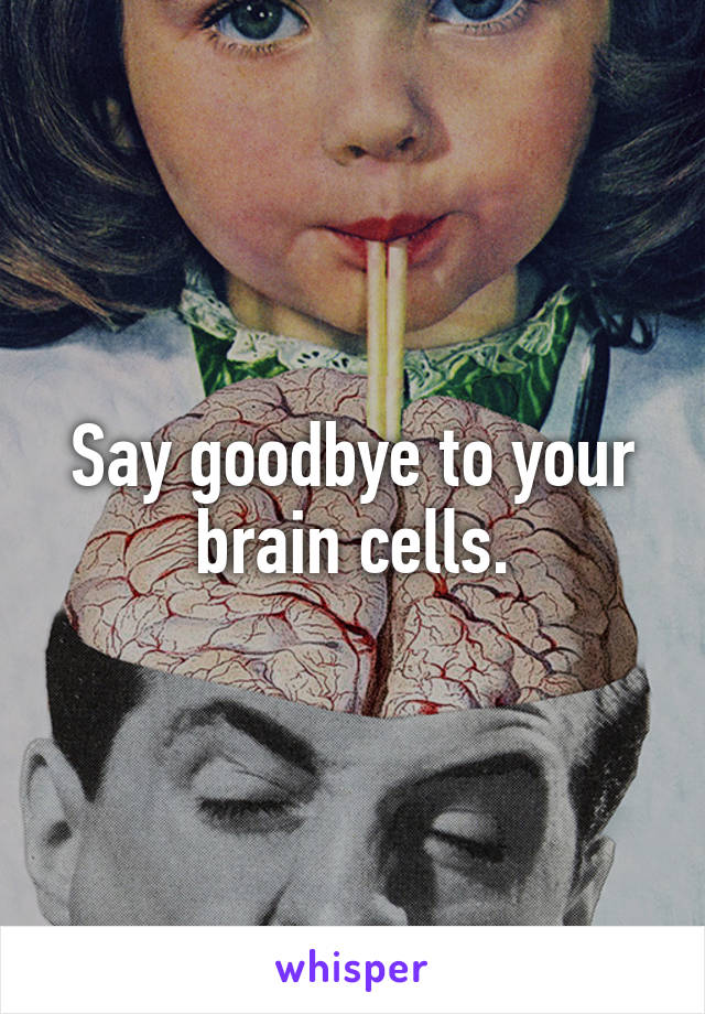 Say goodbye to your brain cells.