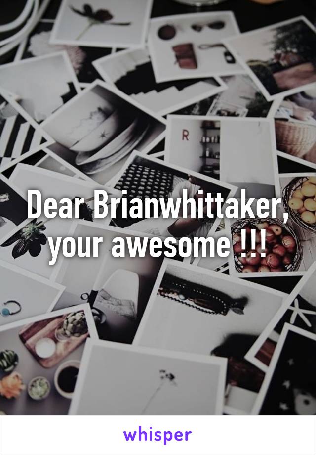 Dear Brianwhittaker, your awesome !!!