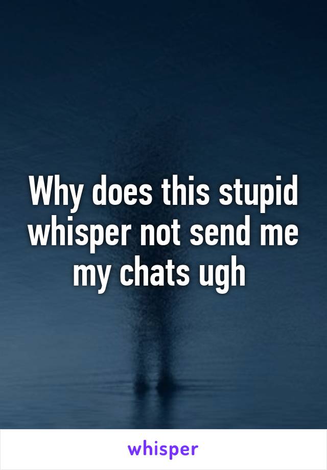 Why does this stupid whisper not send me my chats ugh 