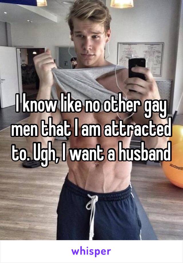 I know like no other gay men that I am attracted to. Ugh, I want a husband