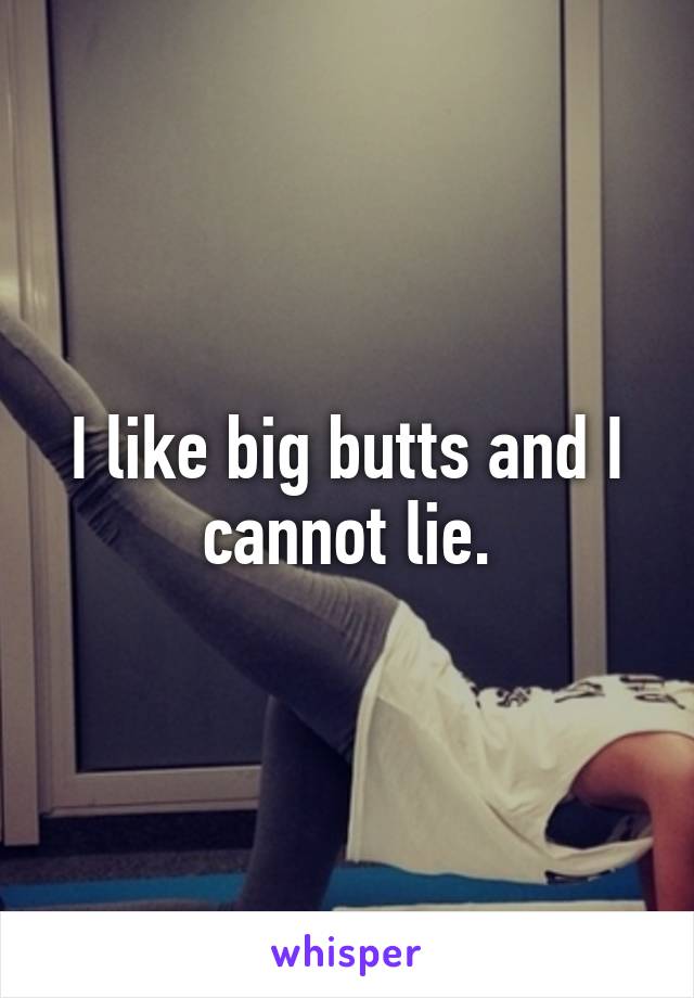 I like big butts and I cannot lie.