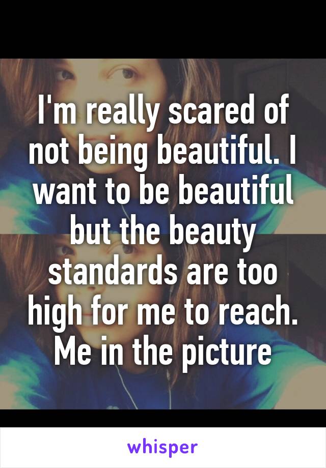 I'm really scared of not being beautiful. I want to be beautiful but the beauty standards are too high for me to reach.
Me in the picture