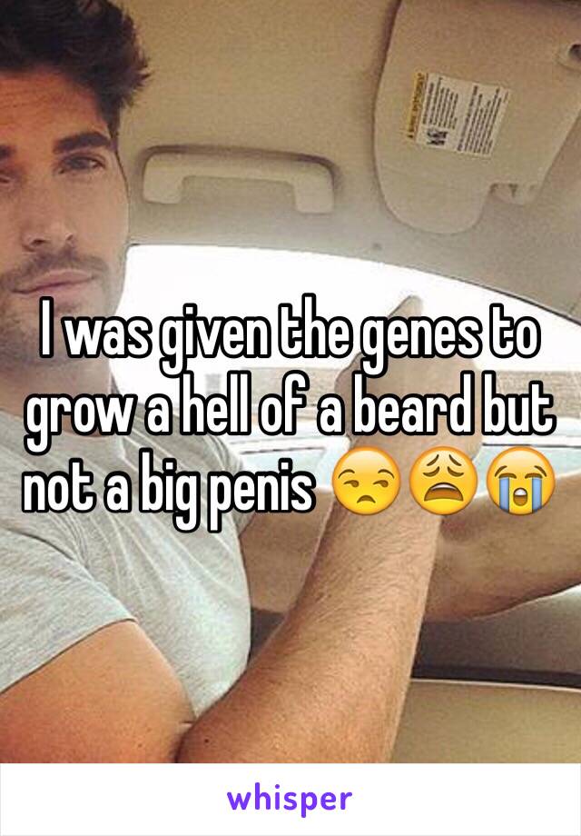 I was given the genes to grow a hell of a beard but not a big penis 😒😩😭