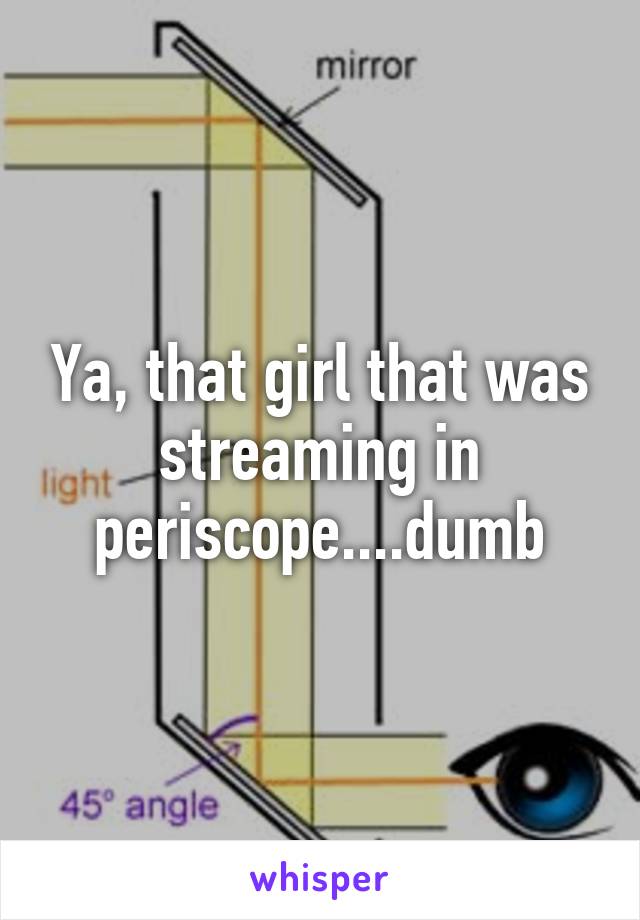 Ya, that girl that was streaming in periscope....dumb