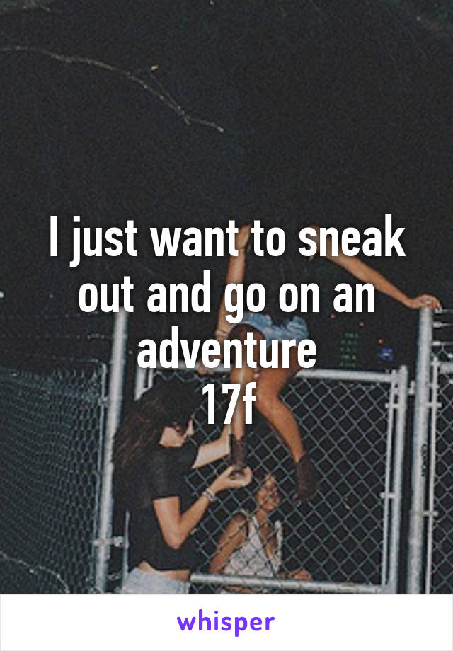 I just want to sneak out and go on an adventure
17f