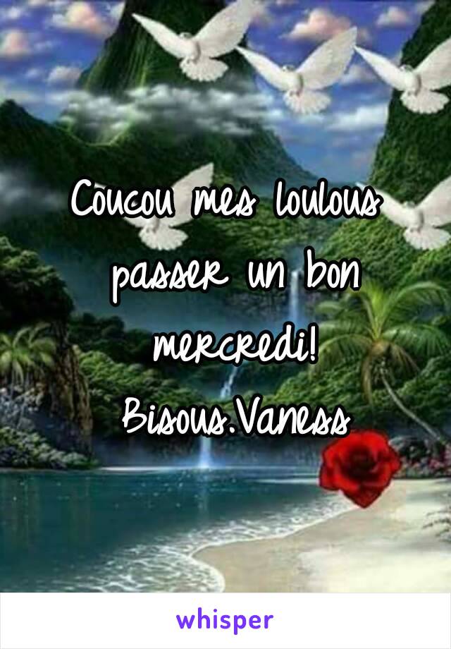 Coucou mes loulous passer un bon mercredi! Bisous.Vaness