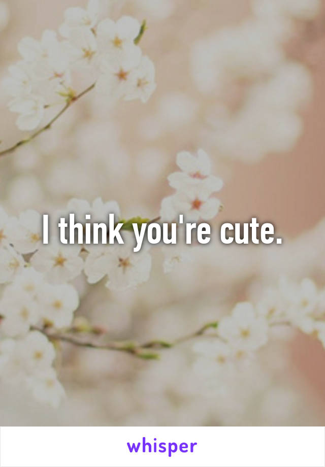 I think you're cute.