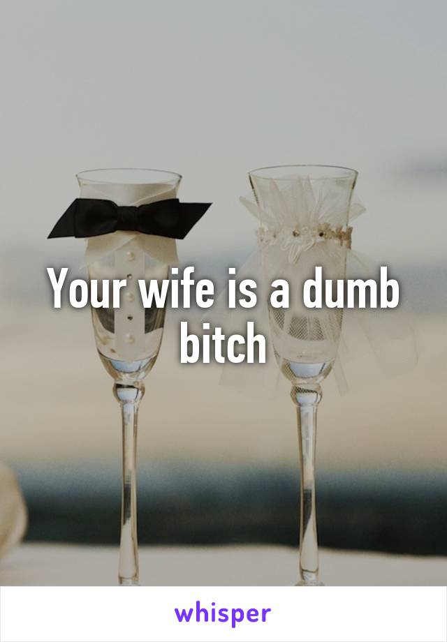 Your wife is a dumb bitch