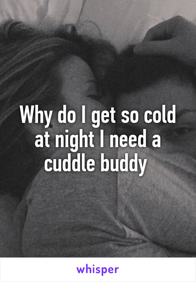 Why do I get so cold at night I need a cuddle buddy 