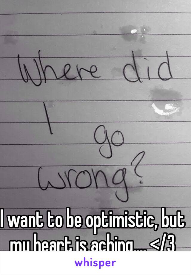 I want to be optimistic, but my heart is aching.... </3