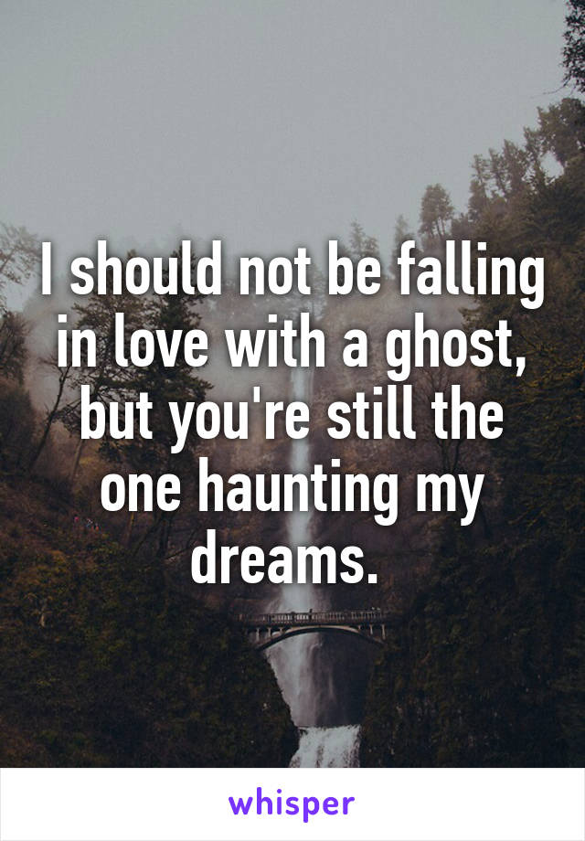 I should not be falling in love with a ghost, but you're still the one haunting my dreams. 