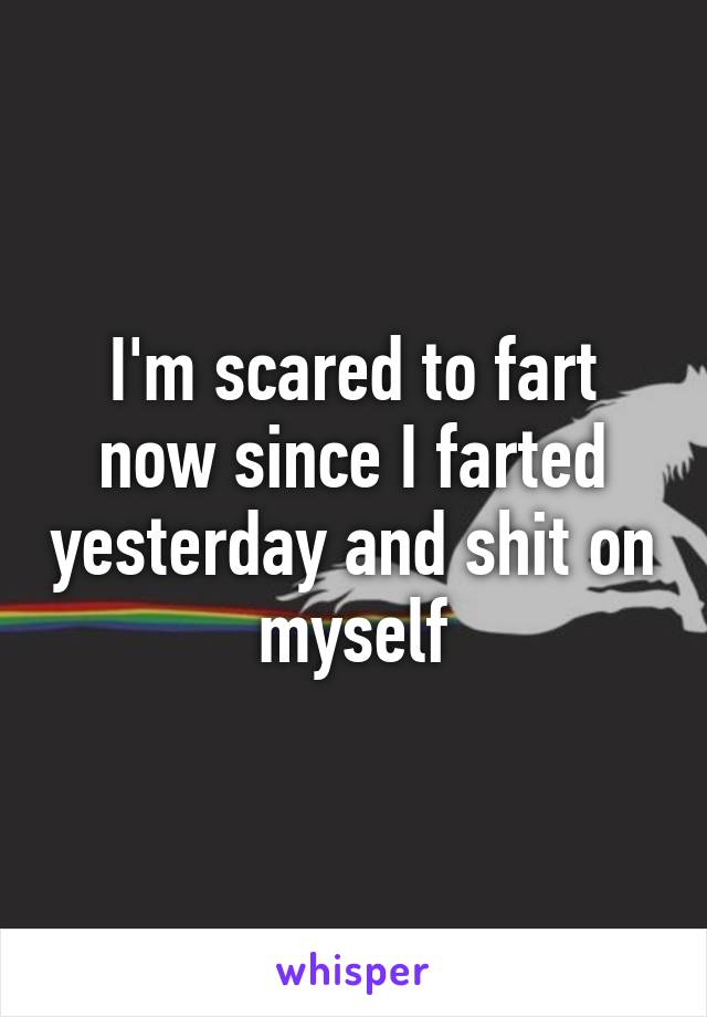 I'm scared to fart now since I farted yesterday and shit on myself