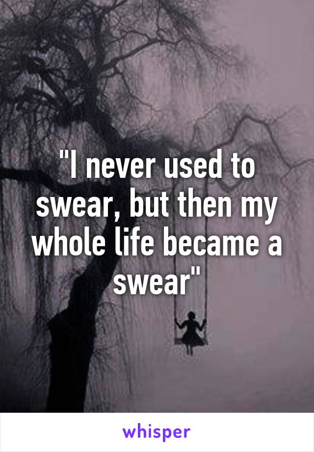 "I never used to swear, but then my whole life became a swear"