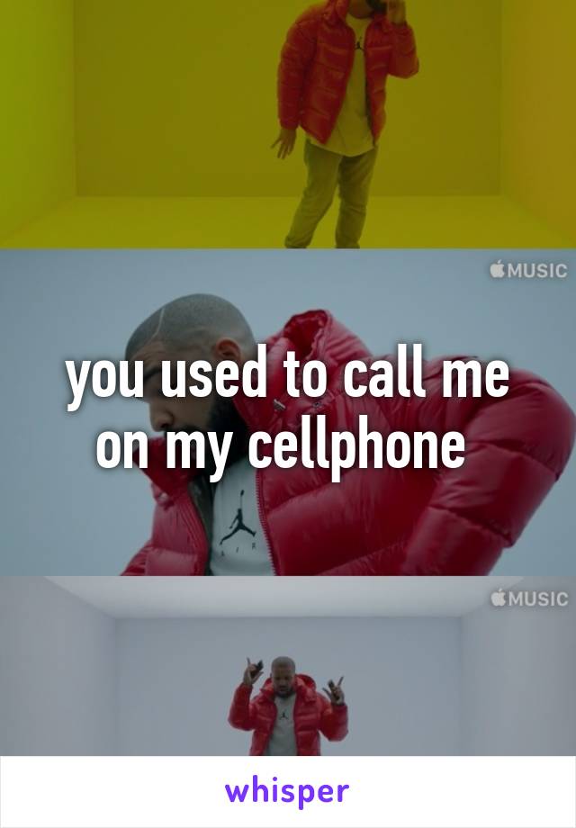 you used to call me on my cellphone 