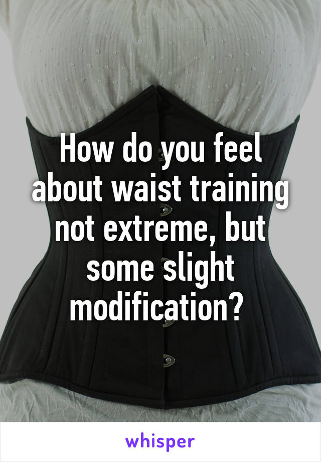 How do you feel about waist training not extreme, but some slight modification? 