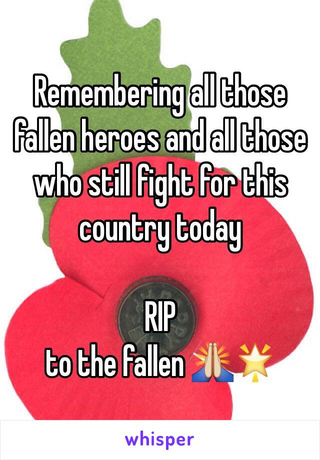 Remembering all those fallen heroes and all those who still fight for this country today 

RIP 
to the fallen 🙏🌟