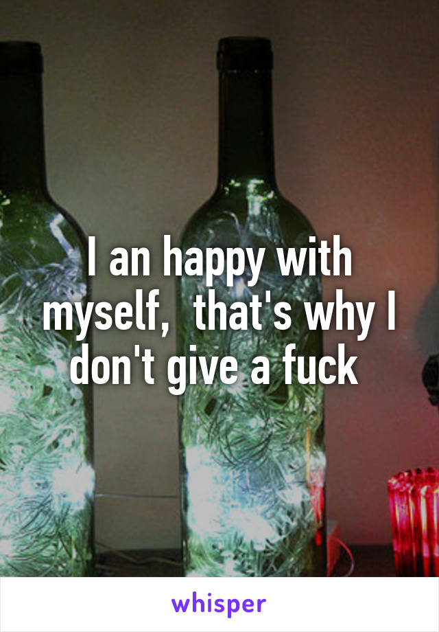 I an happy with myself,  that's why I don't give a fuck 