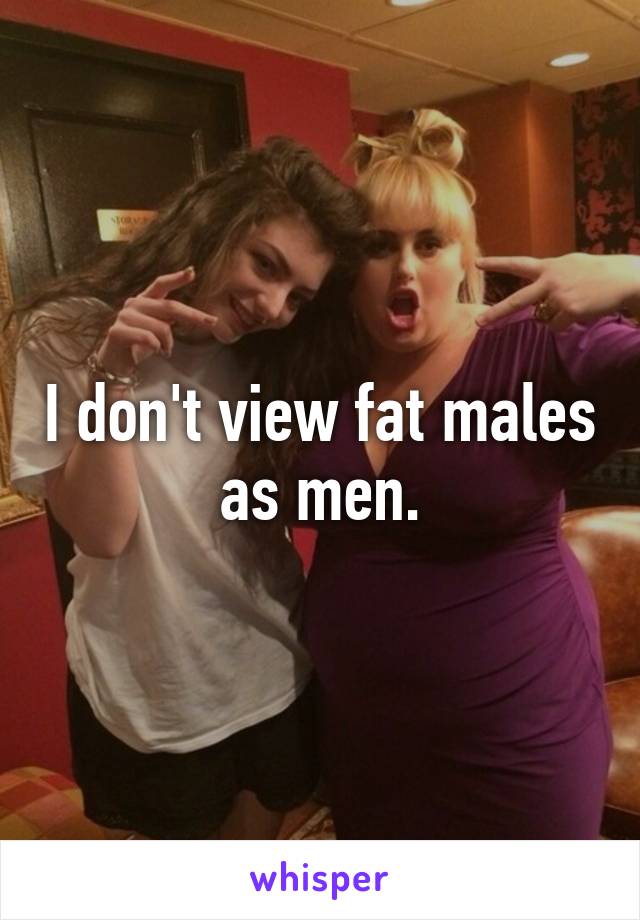 I don't view fat males as men.