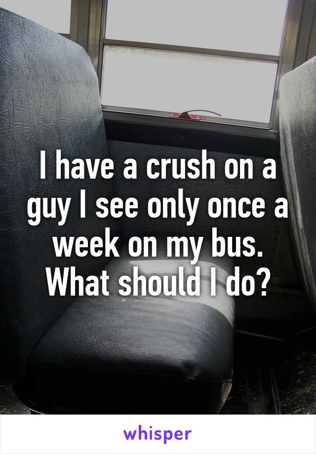 I have a crush on a guy I see only once a week on my bus. What should I do?