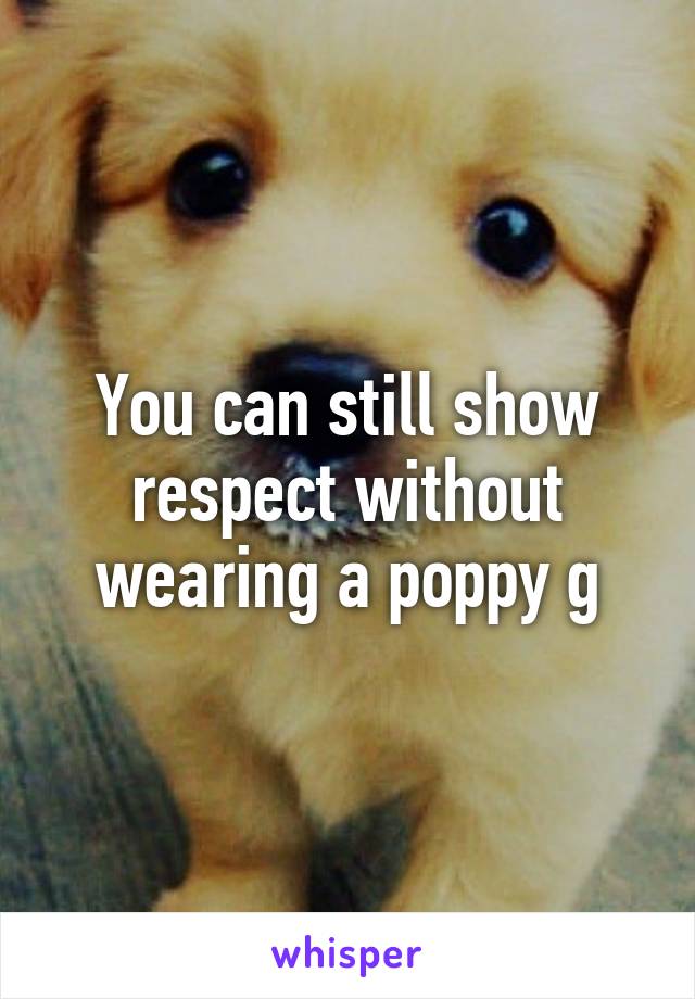 You can still show respect without wearing a poppy g