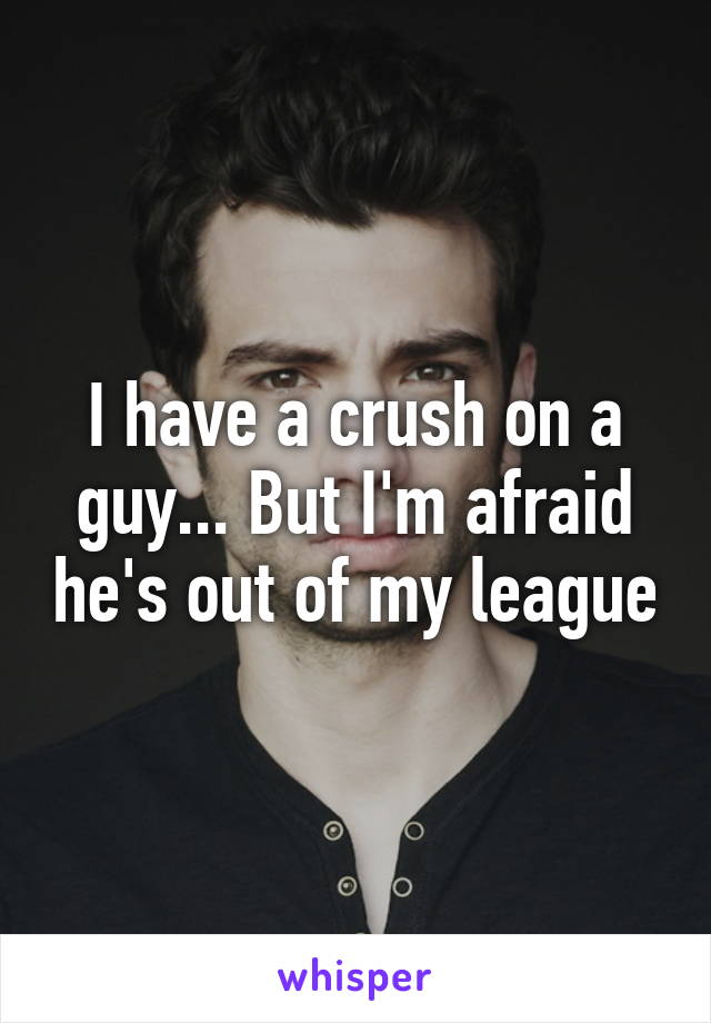 I have a crush on a guy... But I'm afraid he's out of my league