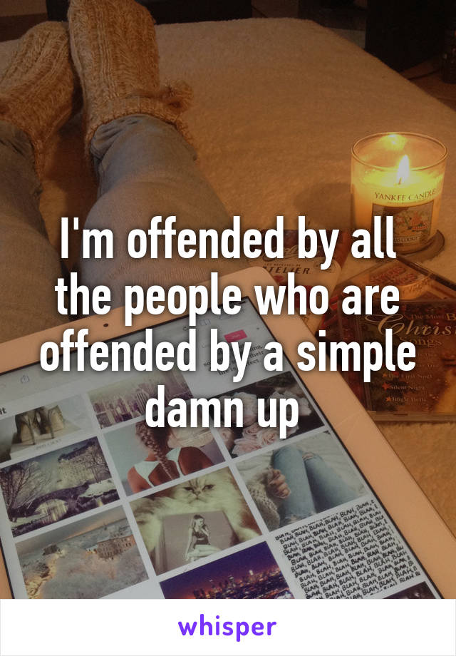 I'm offended by all the people who are offended by a simple damn up 