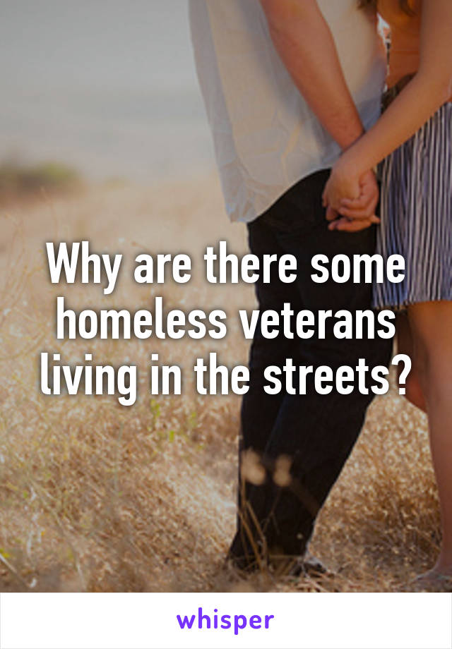 Why are there some homeless veterans living in the streets?