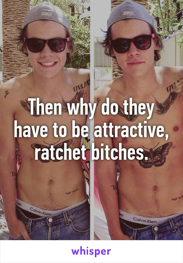 Then why do they have to be attractive, ratchet bitches.