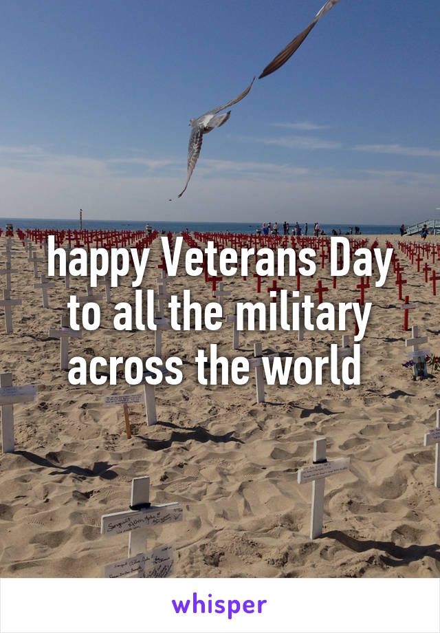 happy Veterans Day to all the military across the world 