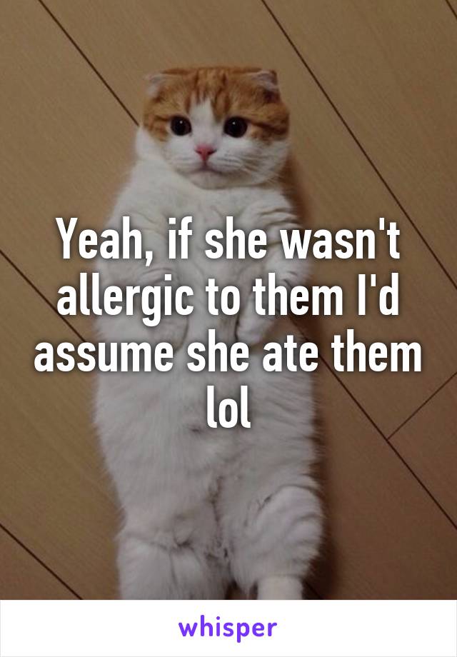 Yeah, if she wasn't allergic to them I'd assume she ate them lol