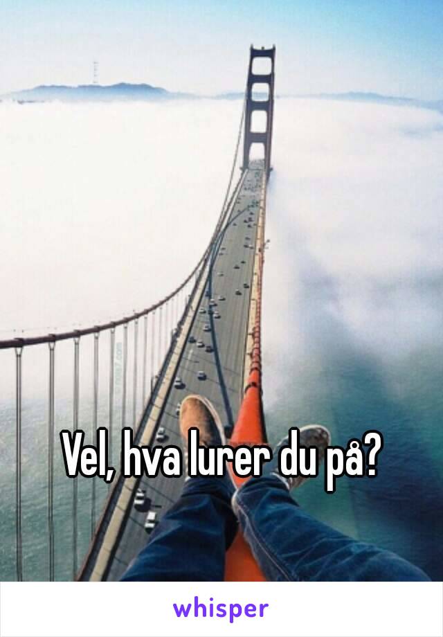 Vel, hva lurer du på? 