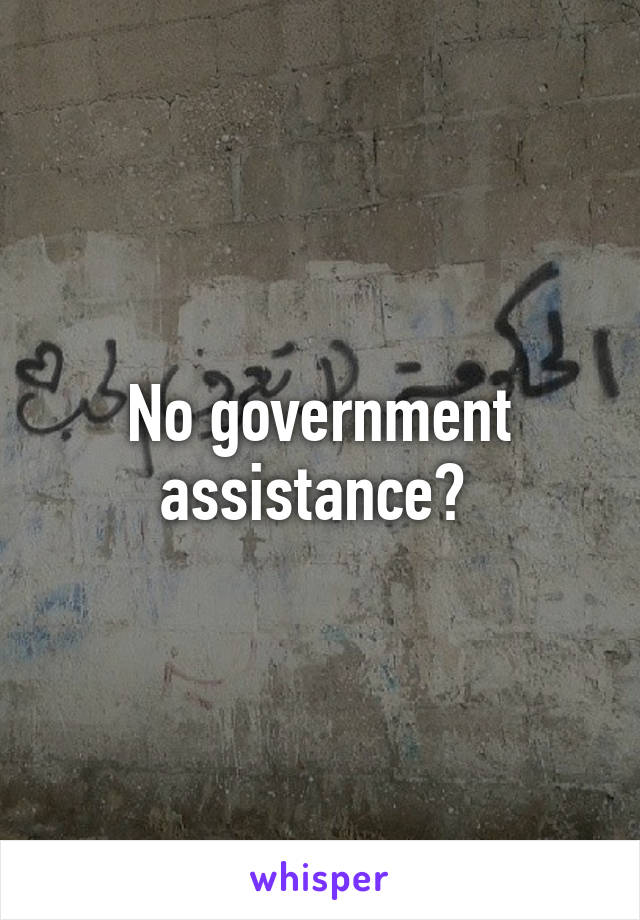 No government assistance? 