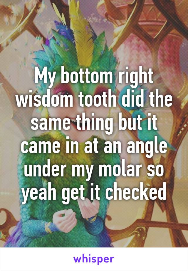 My bottom right wisdom tooth did the same thing but it came in at an angle under my molar so yeah get it checked