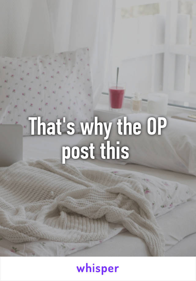 That's why the OP post this 