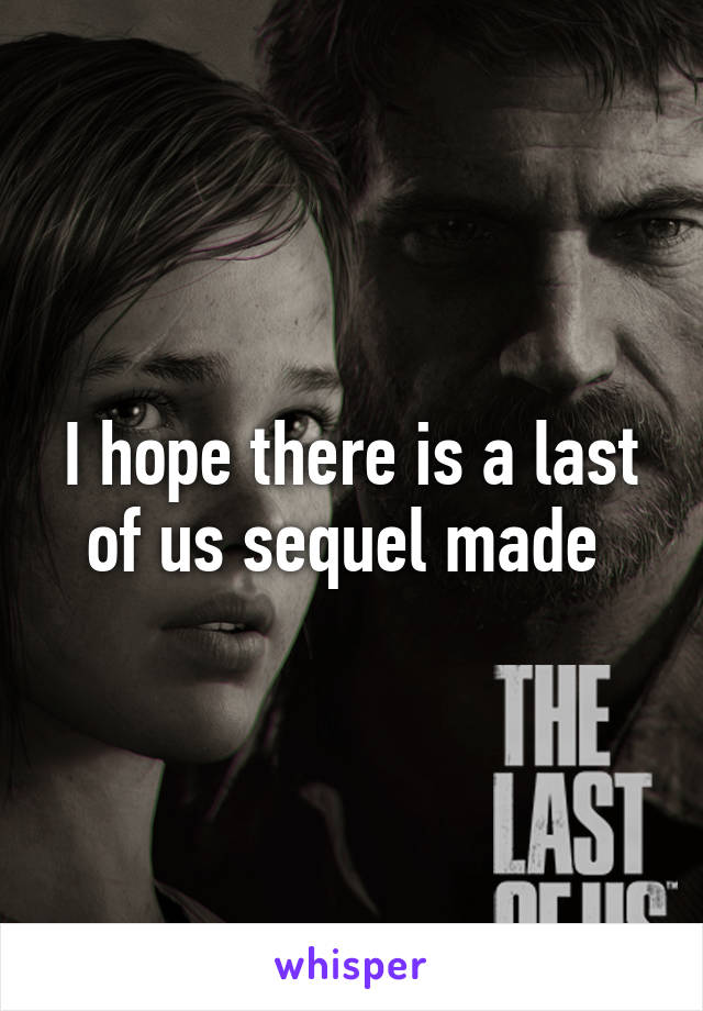 I hope there is a last of us sequel made 