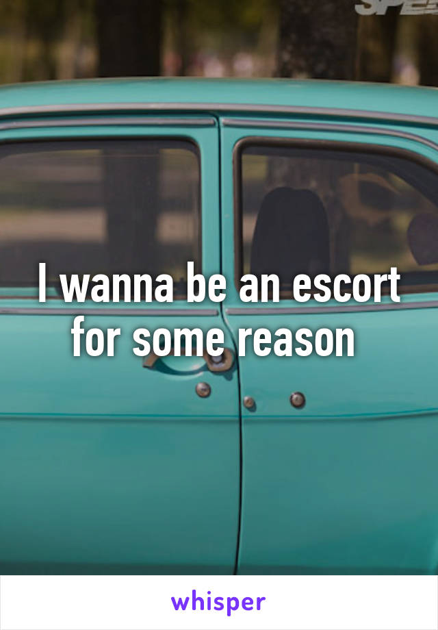 I wanna be an escort for some reason 