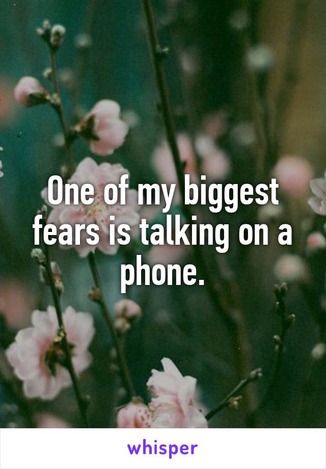 One of my biggest fears is talking on a phone.