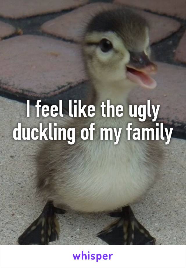 I feel like the ugly duckling of my family 