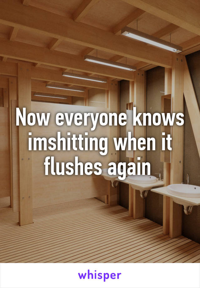 Now everyone knows imshitting when it flushes again 